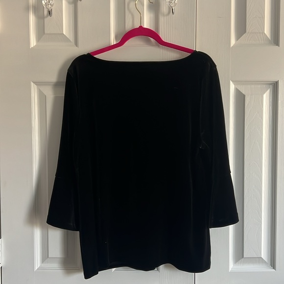 Talbots Velvet Bell Sleeve Top - Picture 3 of 5